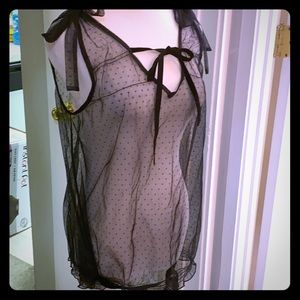 Unique polkadots lace blouse with ties